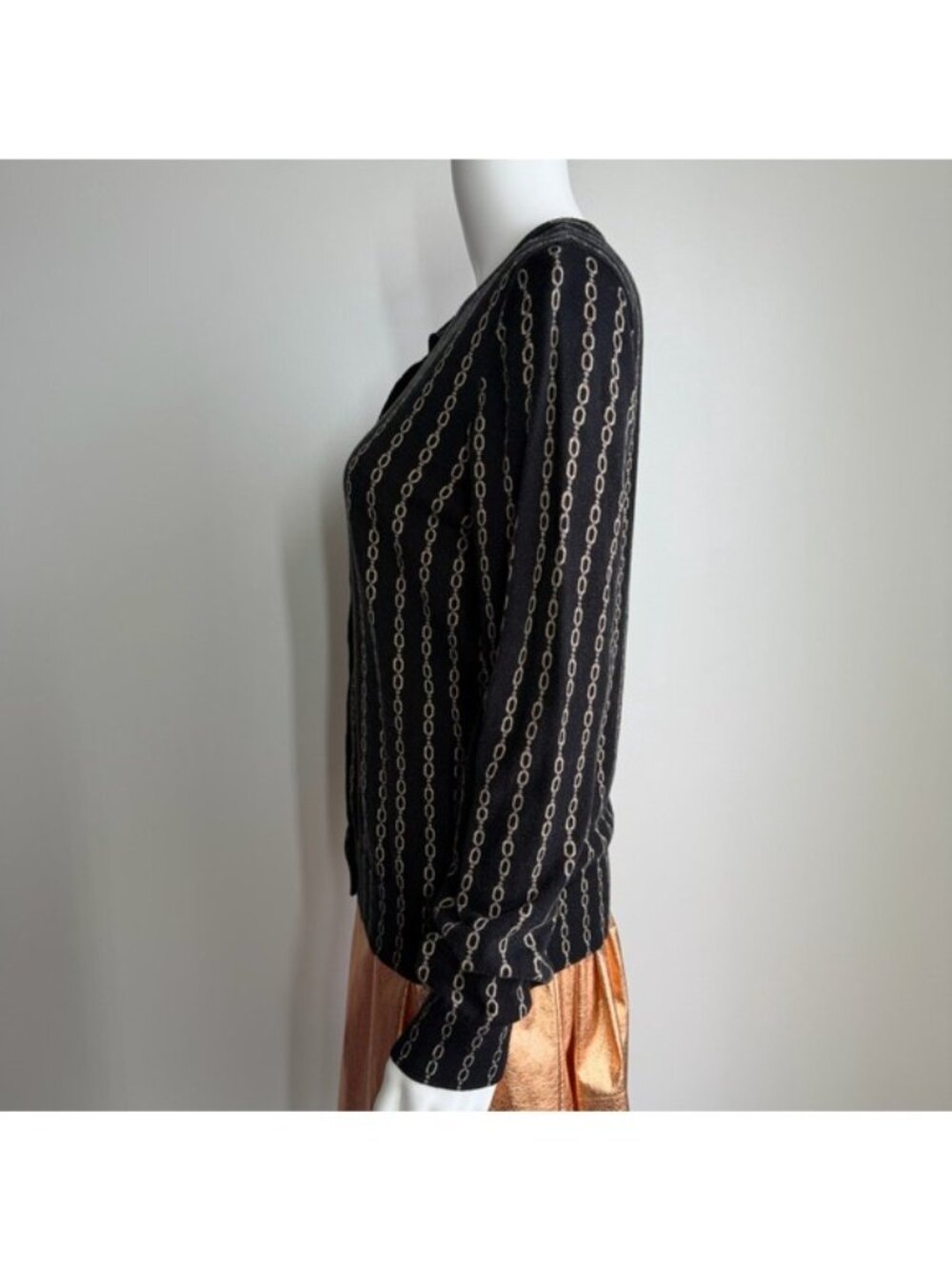 Ann Taylor Chain Print Long Sleeve Top - Size L - Picture 5 of 5